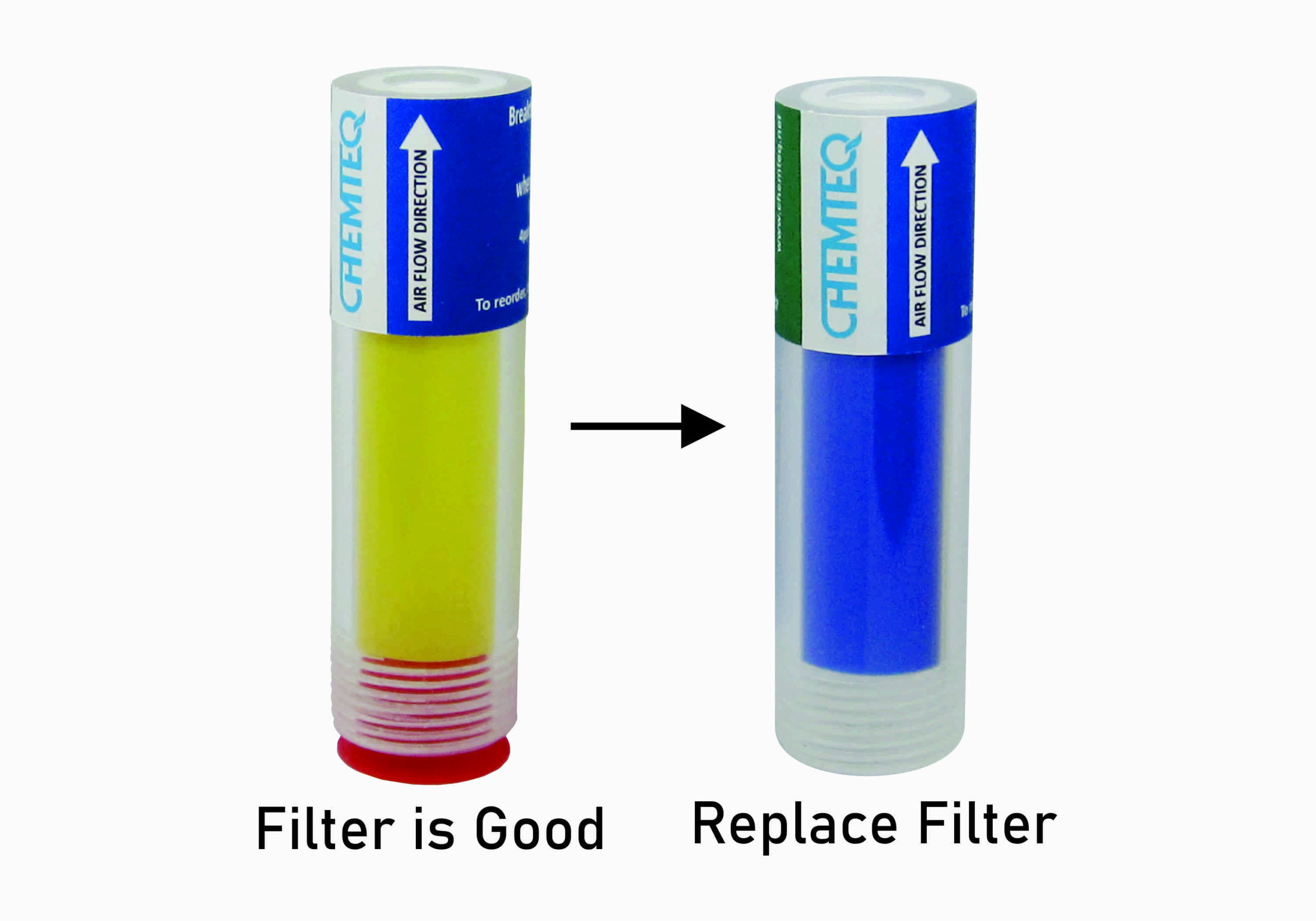 Basic Vapors Breakthrough Indicator. It is reliable means for protection from exposure to basic vapors including aliphatic amines.