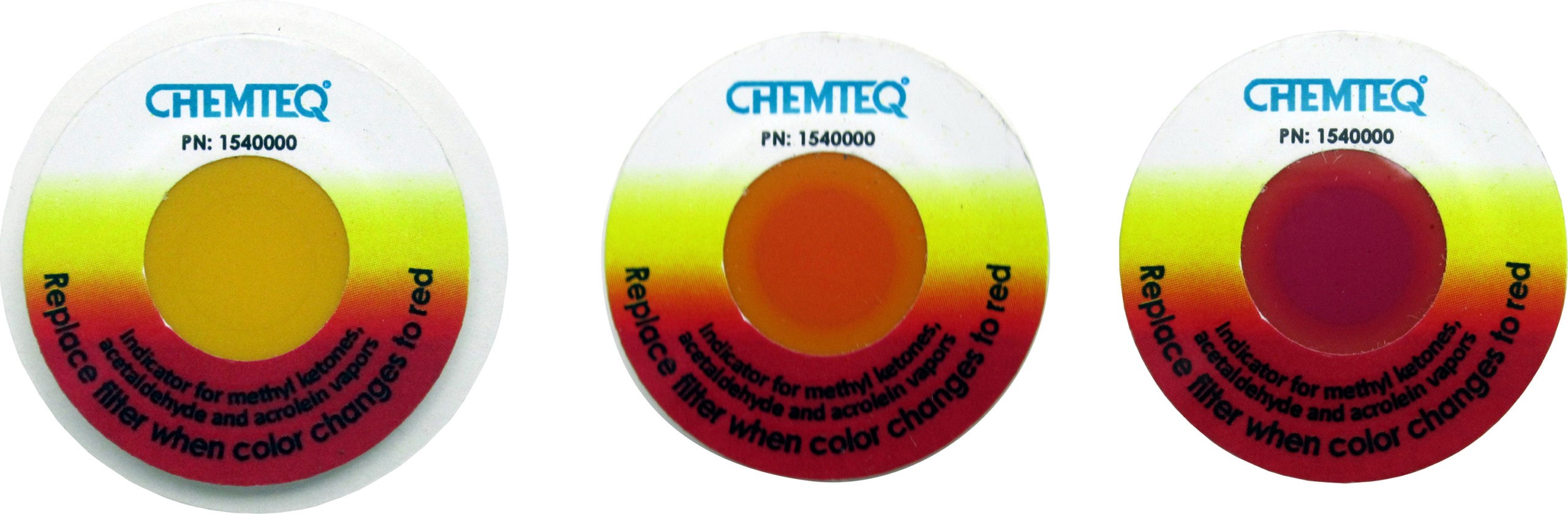 Methyl Ketones Filter Breakthrough-Indicator Sticker – BTIS for ductless hood and fume extractor filters. Reliable and cost effective.