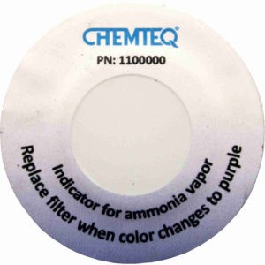 Ammonia Filter Breakthrough-Indicator Sticker – BTIS for ductless hood and fume extractor filters. Reliable and cost effective