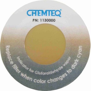 Glutaraldehyde Filter Breakthrough-Indicator Sticker – BTIS for ductless hood and fume extractor filters. Reliable and cost effective.