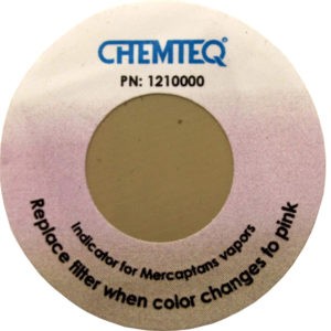 Mercaptans Filter Breakthrough-Indicator Sticker – BTIS for ductless hood and fume extractor filters. Reliable and cost effective