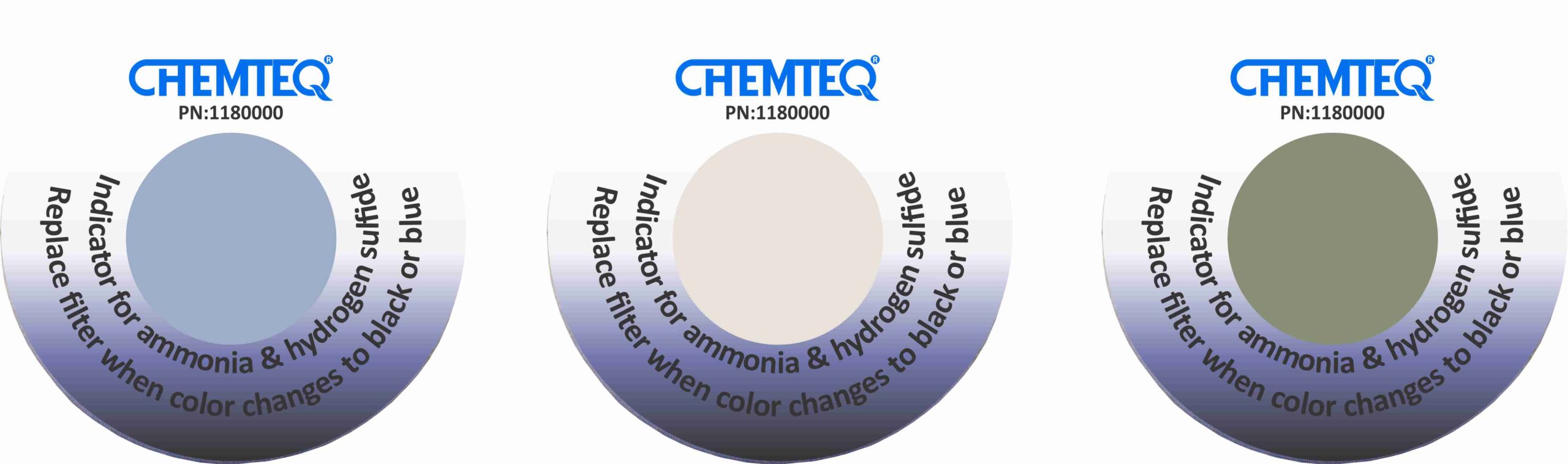 Ammonia & Hydrogen Sulfide Filter Breakthrough-Indicator Sticker – BTIS for ductless hood & fume extractor filter. Reliable & cost effective.