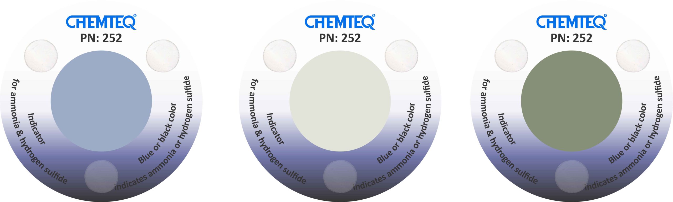 Ammonia & Hydrogen Sulfide Breakthrough-Indicator Sticker-B. Leak detector for chemical transport vehicles & chemical storage cabinets