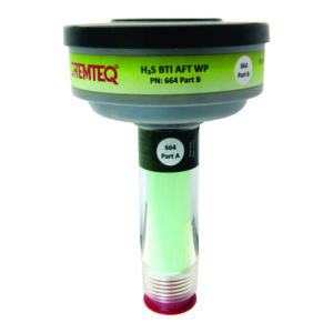 Hydrogen Sulfide Filter Change Indicator (BTI-AFT) is filter change indicator with auxiliary filter trap designed to provide real time indication of breakthrough of toxins