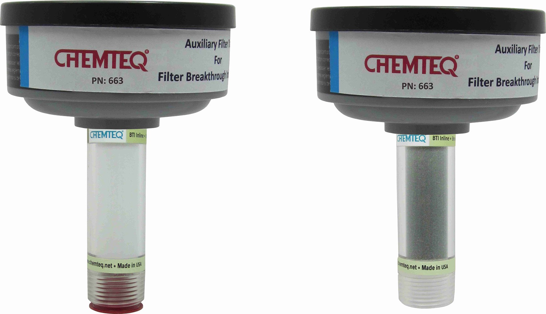Hydrogen Sulfide Breakthrough Indicator (BTI-AFT) is filter change indicator with auxiliary filter trap